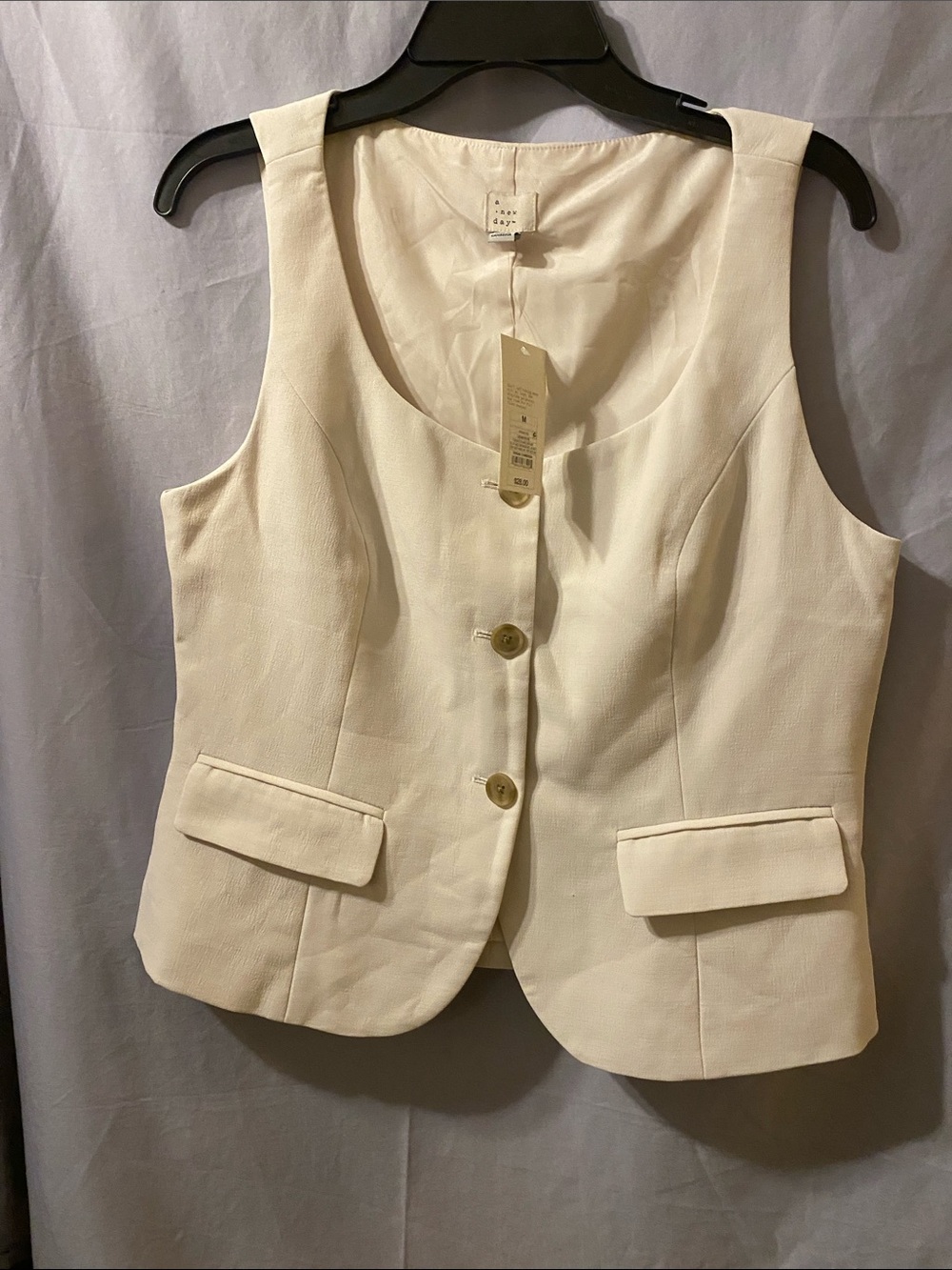 a new day Cream Tailored Sleeveless Vest